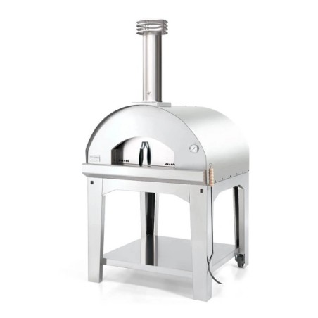 Four à pizza bois tout inox Mangiafuoco + base FONTANA