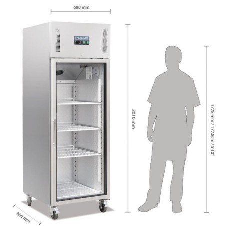 Armoire réfrigérée positive vitrée 600 litres POLAR ref. CW197