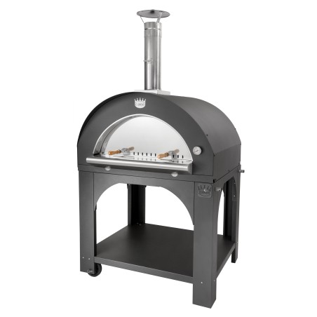 Four à pizza bois Maxi Pulcinella + base CLEMENTI porte inox