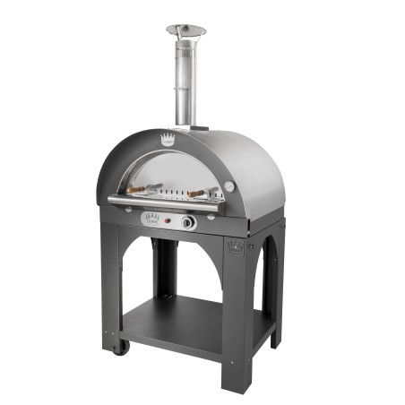 Four à pizza gaz Pulcinella toit inox + base CLEMENTI