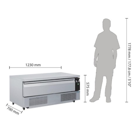 Soubassement réfrigéré XL positif/négatif 1 tiroir GN 1/1 POLAR