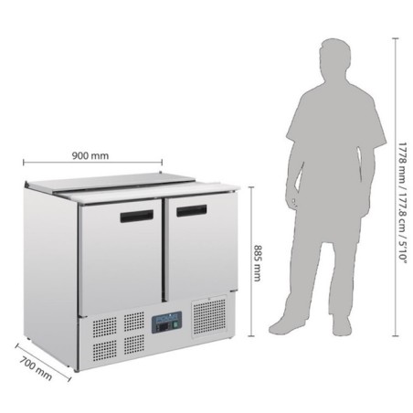 Saladette 2 portes + 4 bacs POLAR