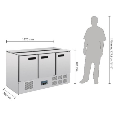 Saladette 3 portes + 4 bacs POLAR