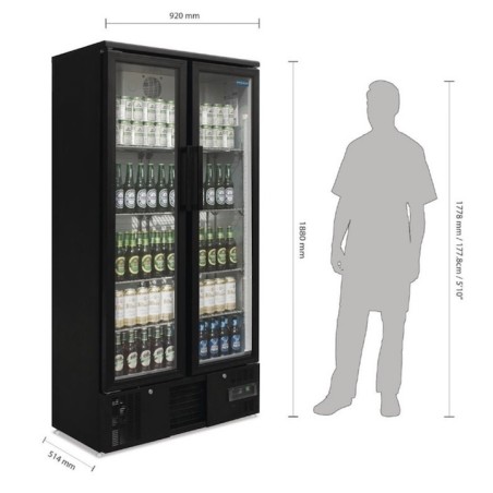 Arrière-bar réfrigéré vertical 490 litres (portes battantes) POLAR