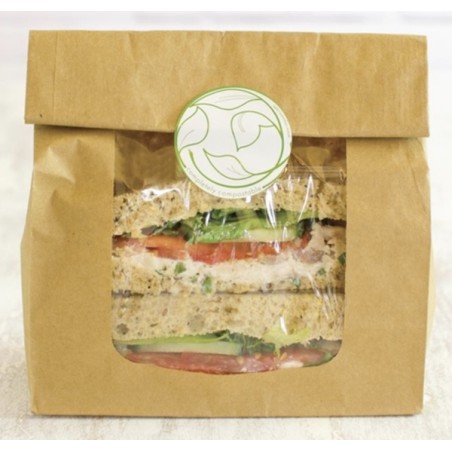 Sac à sandwich doublé Kraft compostable + PLA (x250) VEGWARE