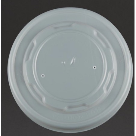 Couvercle pour bol à soupe/ glace compostable  +PLA (x500)  VEGWARE