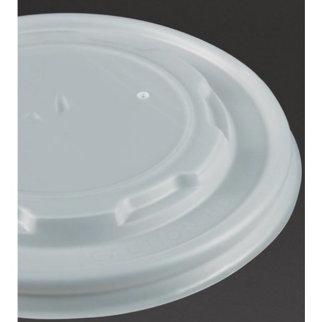 Couvercle pour bol à soupe/ glace compostable  +PLA (x500)  VEGWARE