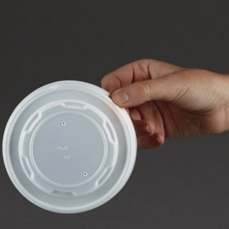 Couvercle pour bol à soupe/ glace compostable  +PLA (x500)  VEGWARE