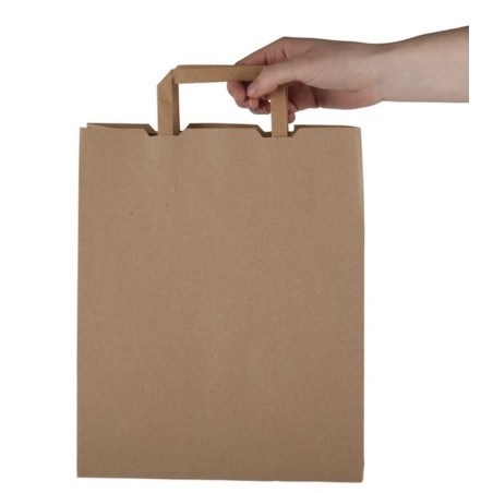 Grands sacs en papier (largeur 25 cm) Kraft compostable (x250) VEGWARE