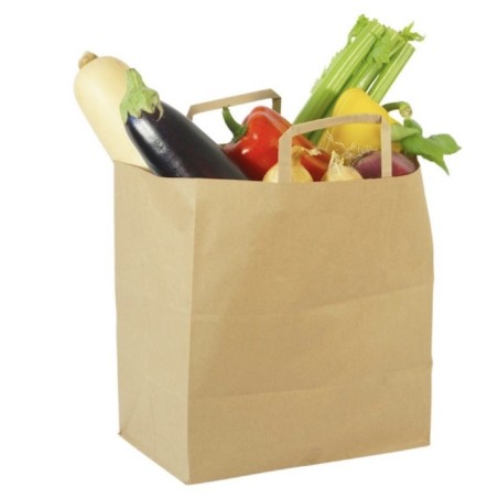 Grands sacs en papier (largeur 25 cm) Kraft compostable (x250) VEGWARE