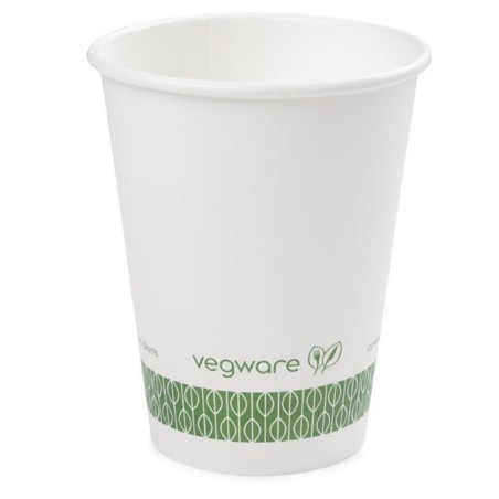 Gobelets blancs chaud/froid compostables papier + PLA (x1000) VEGWARE