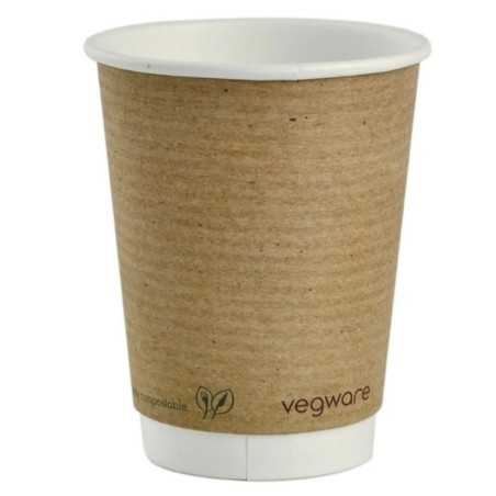 Gobelets double paroi 34 cl chaud/froid compostable papier + PLA (x500) VEGWARE