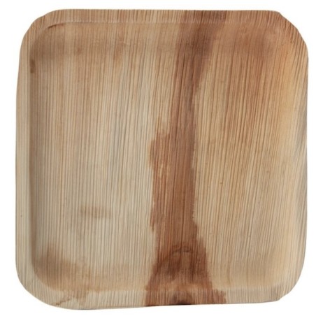 Assiette plate carrée (taille L) compostable en feuilles de palmier (x100) FIESTA GREEN