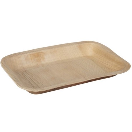 Grande assiette rectangulaire compostable en feuilles de palmier (x100) FIESTA GREEN 