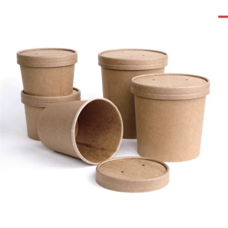 Couvercle pour pot à soupe papier PLA compostable (x500) FIESTA GREEN