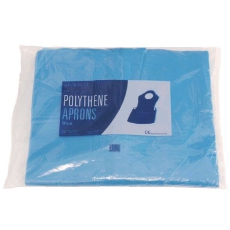 Tabliers jetables en polyéthylène bleu 14,5 microns (lot de 100)