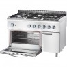Fourneau série 700 - 6 feux sur four 400V (chaleur tournante) STALGAST Fourneau série 700 - 6 feux sur four 400V (chaleur tournante) STALGAST