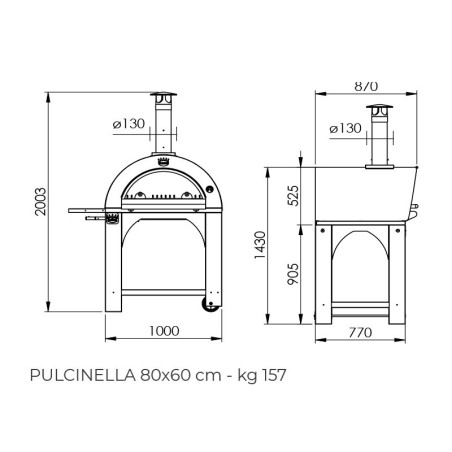 Four à pizza à bois - CLEMENTI Pulcinella à Gaz