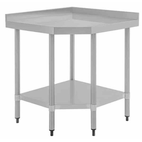 Table d'angle inox +adossement 800 x 600 x 900 mm VOGUE