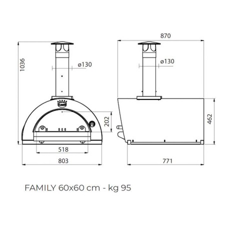 Four à pizza bois Family 60 CLEMENTI