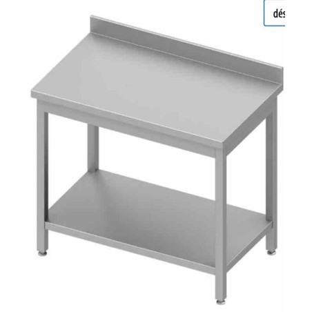 Table inox adossée à monter avec étagère P600 STALGAST