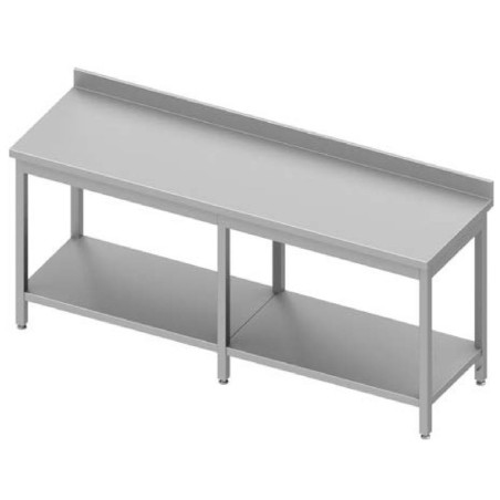 Table inox XXL adossée soudée avec étagère STALGAST