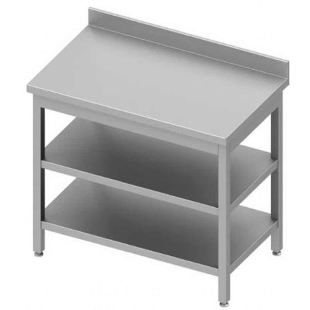 Table inox soudée avec double étagère P800 STALGAST Table inox soudée avec double étagère P800 STALGAST