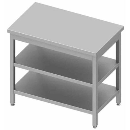 Table inox soudée avec double étagère P600 STALGAST