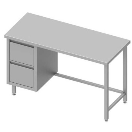 Table inox soudée 2 tiroirs + espace libre P700 STALGAST
