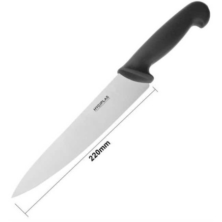 Couteau de cuisine noir 220 mm HYGIPLAS