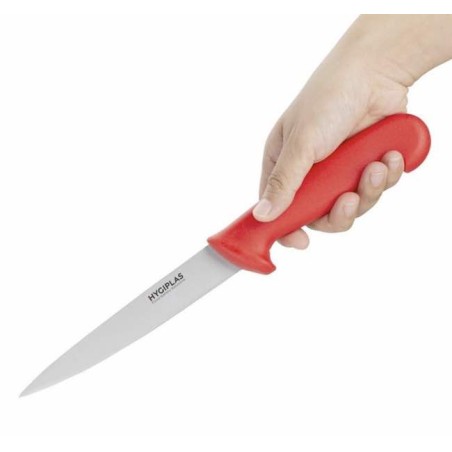 Couteau à filet 150 mm rouge HYGIPLAS