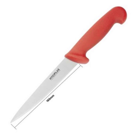 Couteau à filet 150 mm rouge HYGIPLAS