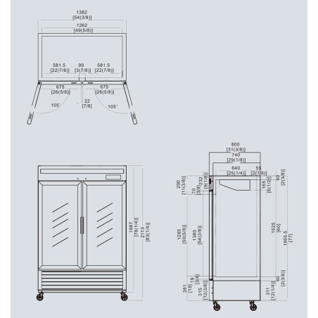 Armoire réfrigérée 1335 litres positive ATOSA ref. MCF8707GR