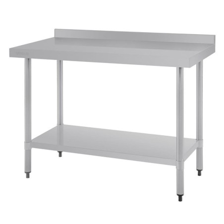 Table inox adossée avec étagère P600 VOGUE ref. T381