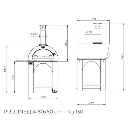 Four à pizza bois Mini Pulcinella CLEMENTI