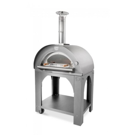 Four à pizza bois tout inox Pulcinella 60 + base CLEMENTI, ref. PULCINOX60