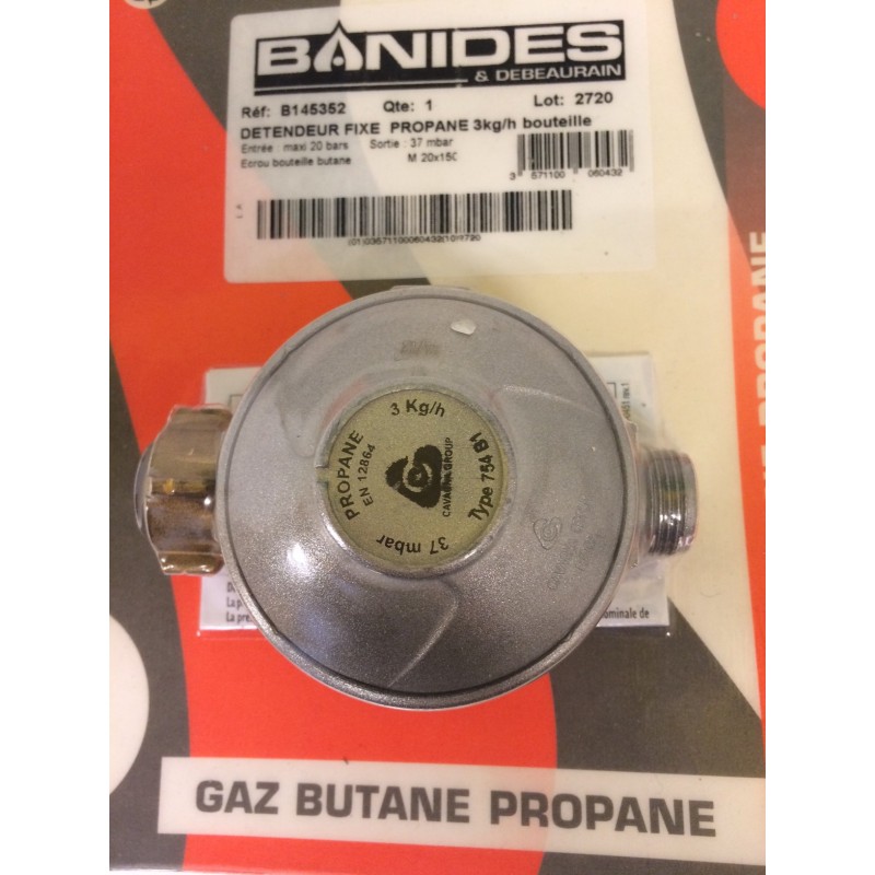 Détendeur gaz Propane 37mbar 3Kg/h BANIDES
